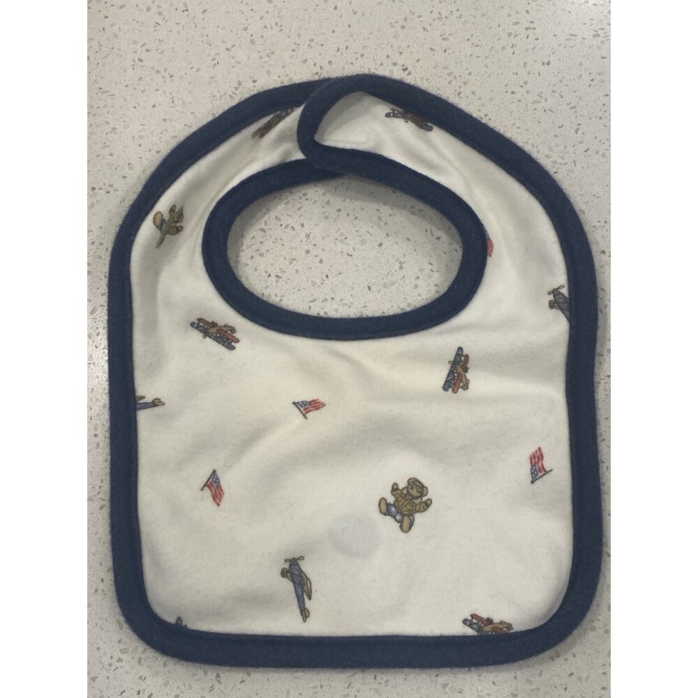 Ralph Lauren polo bear aviator bib Planes American Flags Pilot Baby Boy Girl